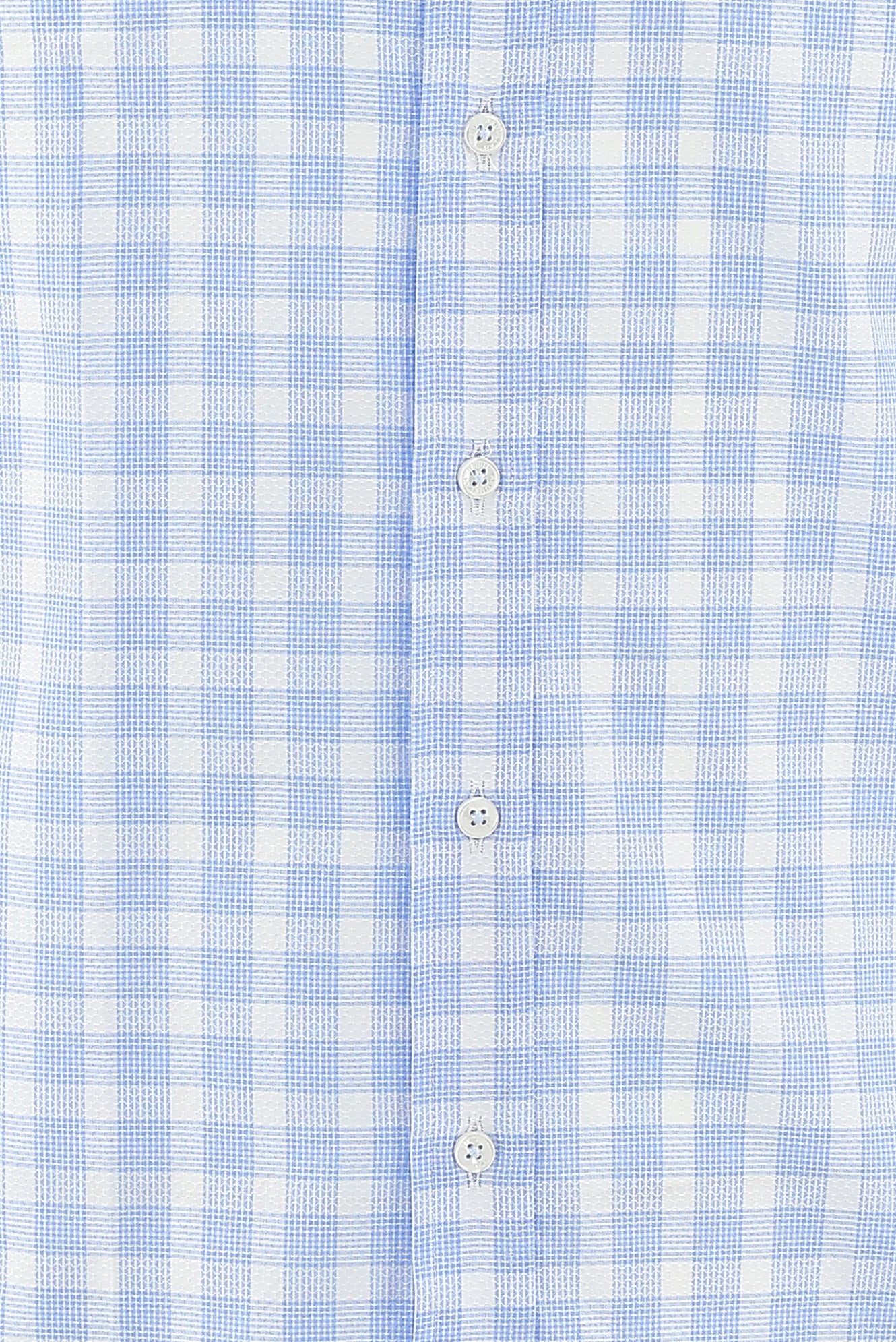 Açık Mavi Uzun Kol Regular Fit Ekose Pamuk Gömlek