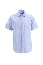 Koyu Mavi  Kısa Kol Regular Fit Desenli Pamuk Gömlek