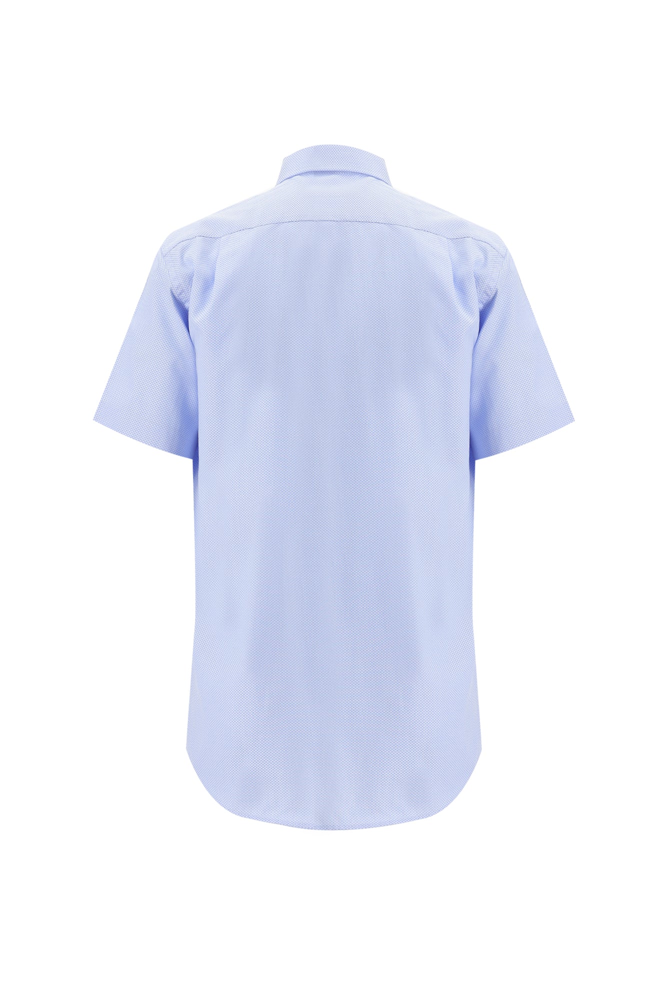 Koyu Mavi  Kısa Kol Regular Fit Desenli Pamuk Gömlek