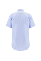 Koyu Mavi  Kısa Kol Regular Fit Desenli Pamuk Gömlek