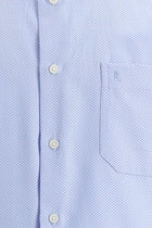 Koyu Mavi  Kısa Kol Regular Fit Desenli Pamuk Gömlek