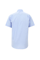 Açık Mavi Kısa Kol Regular Fit Desenli Spor Pamuk Gömlek