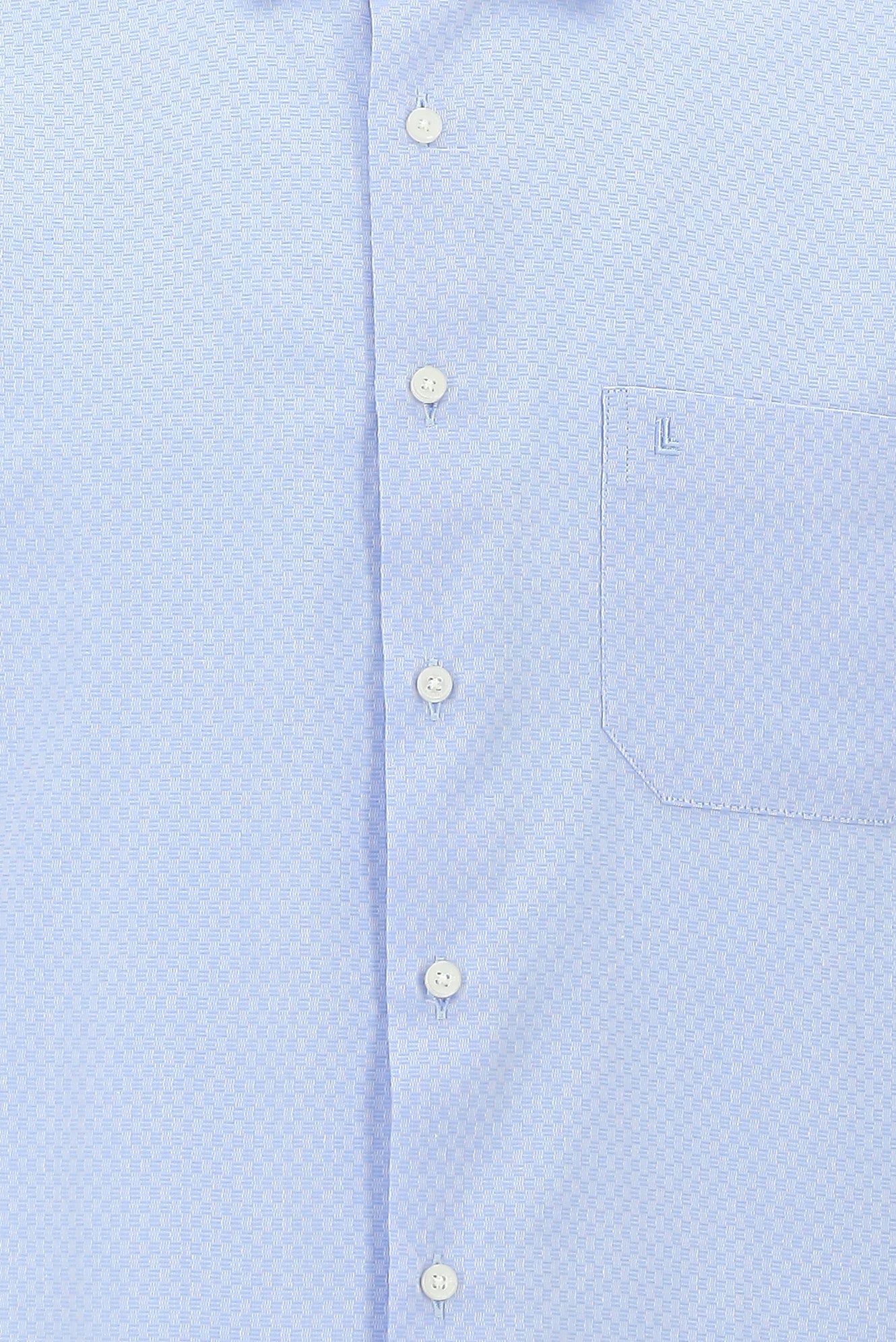 Açık Mavi Kısa Kol Regular Fit Desenli Spor Pamuk Gömlek