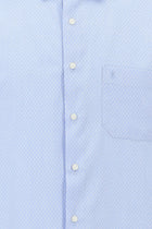 Açık Mavi Kısa Kol Regular Fit Desenli Spor Pamuk Gömlek