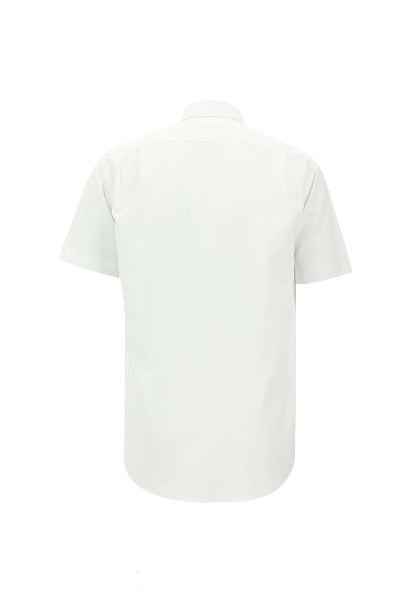 Beyaz Kısa Kol Regular Fit Desenli Pamuk Gömlek