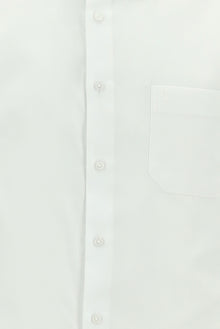 Beyaz Kısa Kol Regular Fit Desenli Pamuk Gömlek