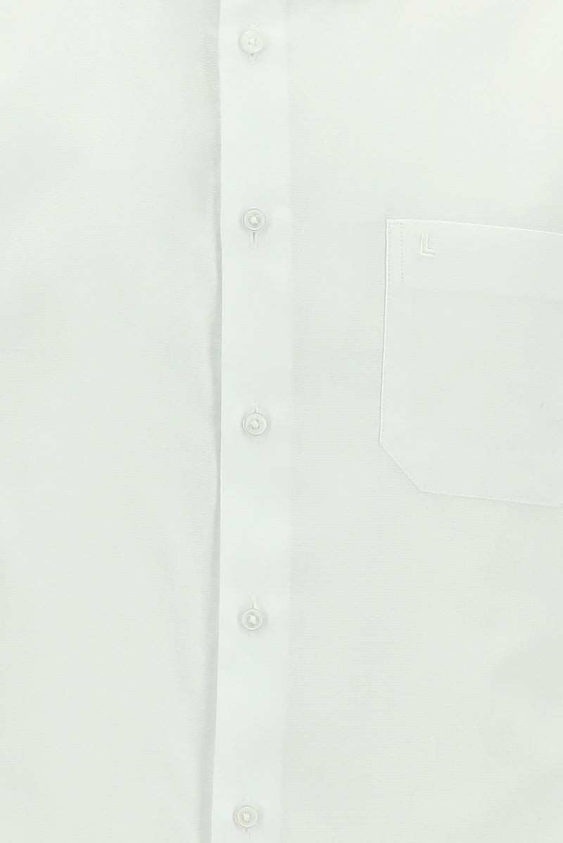 Beyaz Kısa Kol Regular Fit Desenli Pamuk Gömlek