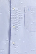 Koyu Mavi  Kısa Kol Regular Fit Desenli Spor Pamuk Gömlek