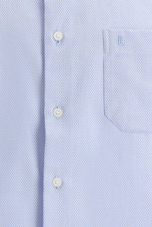 Koyu Mavi  Kısa Kol Regular Fit Desenli Spor Pamuk Gömlek