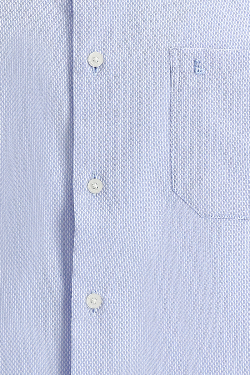 Koyu Mavi  Kısa Kol Regular Fit Desenli Spor Pamuk Gömlek