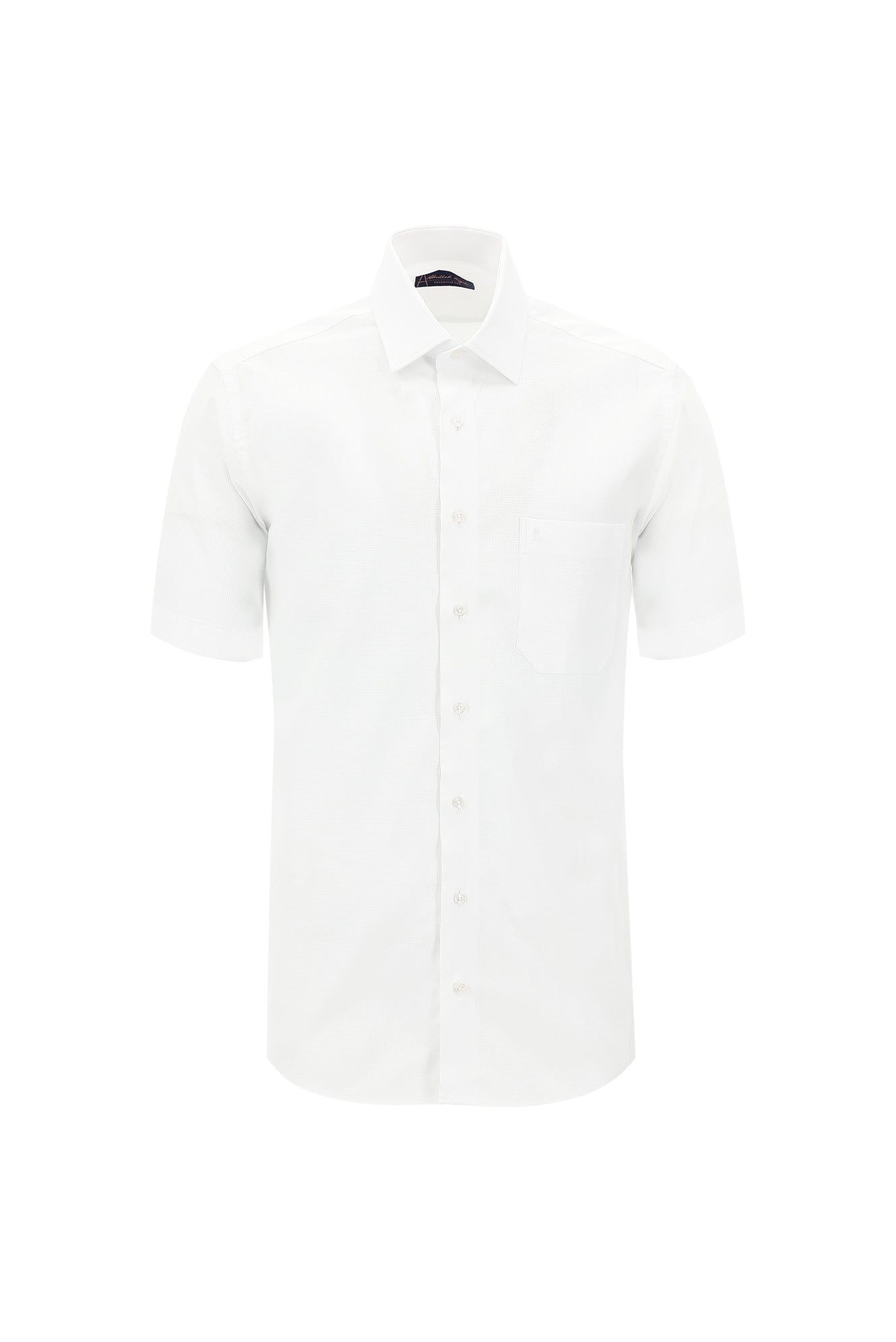 Beyaz Kısa Kol Regular Fit Pamuk Gömlek