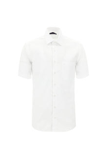 Beyaz Kısa Kol Regular Fit Pamuk Gömlek