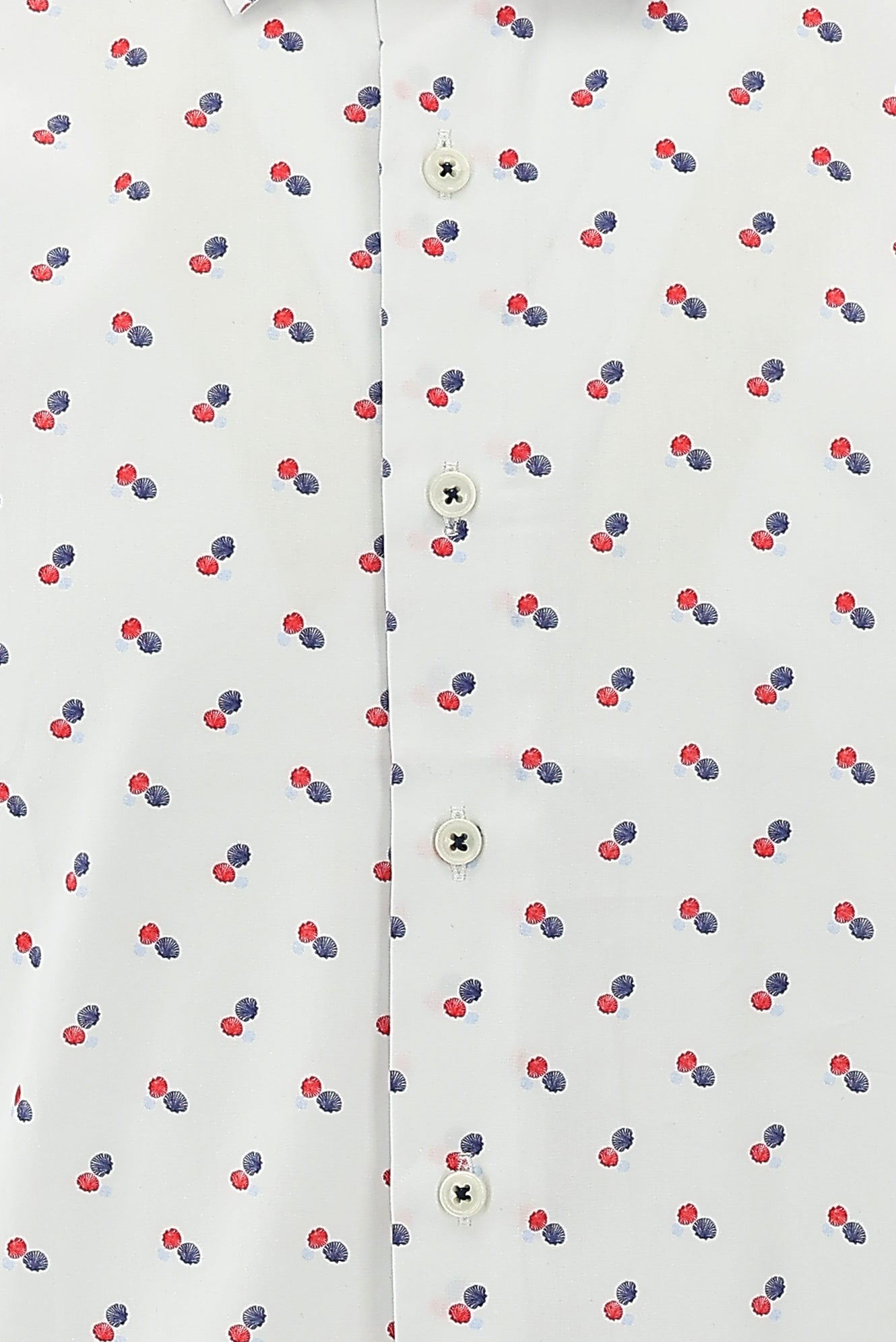 Beyaz Uzun Kol Slim Fit Dar Kesim Desenli Pamuk Gömlek