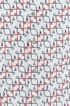 Beyaz Uzun Kol Baskılı Slim Fit Dar Kesim Pamuk Gömlek