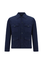 Orta Lacivert Mevsimlik Spor Pamuklu Keten Mont