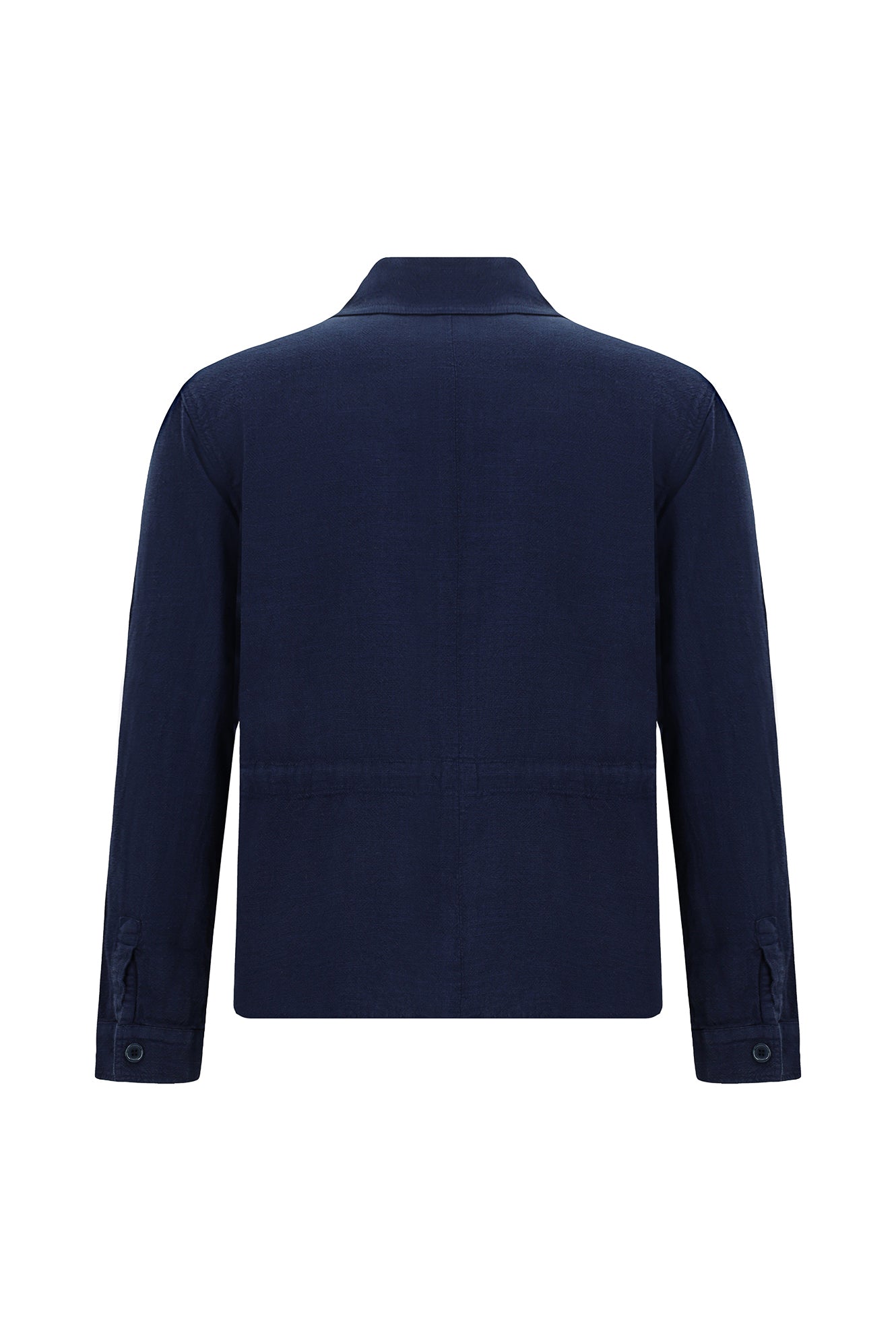 Orta Lacivert Mevsimlik Spor Pamuklu Keten Mont