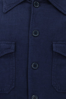 Orta Lacivert Mevsimlik Spor Pamuklu Keten Mont