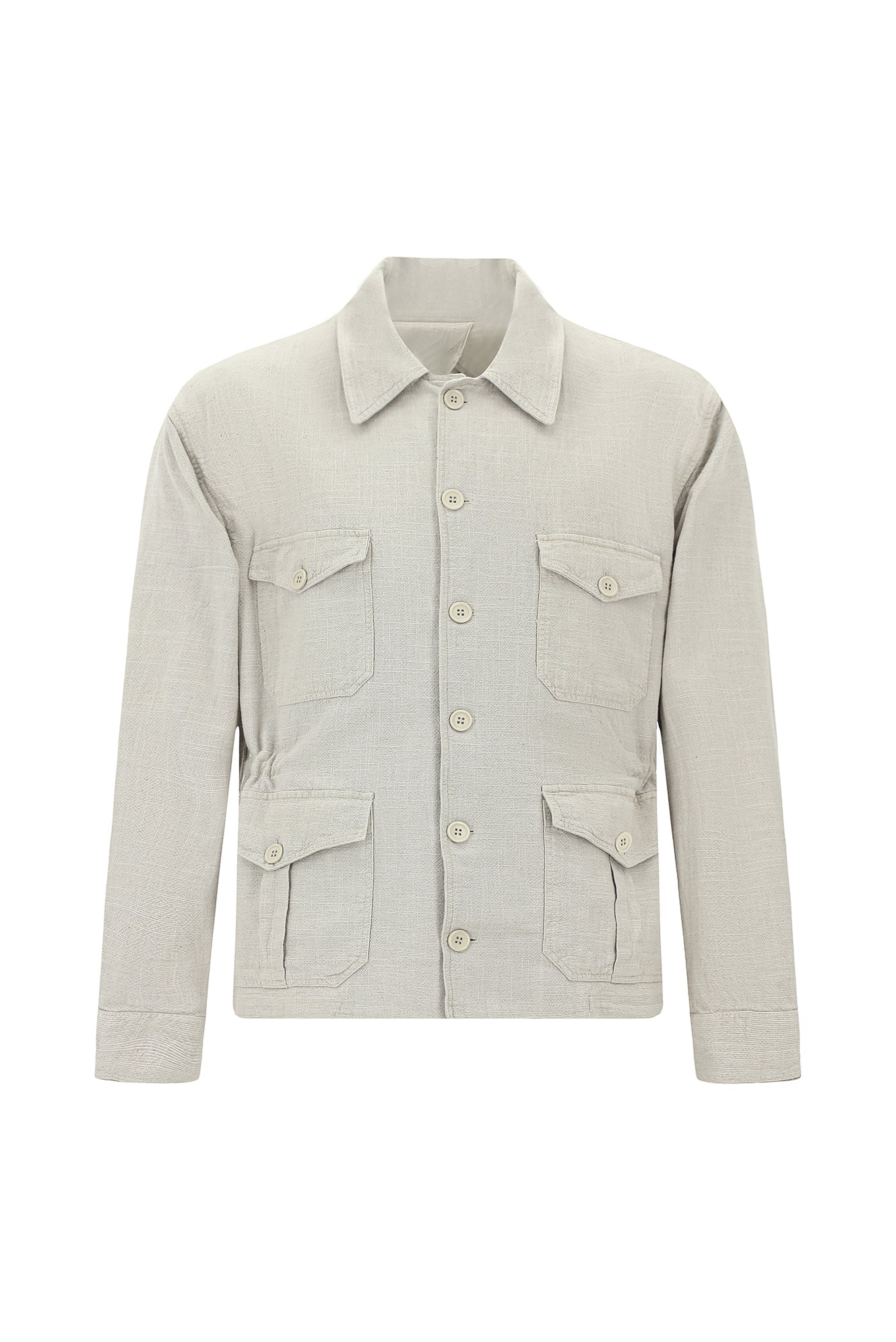 Açık Bej Mevsimlik Spor Pamuklu Keten Mont