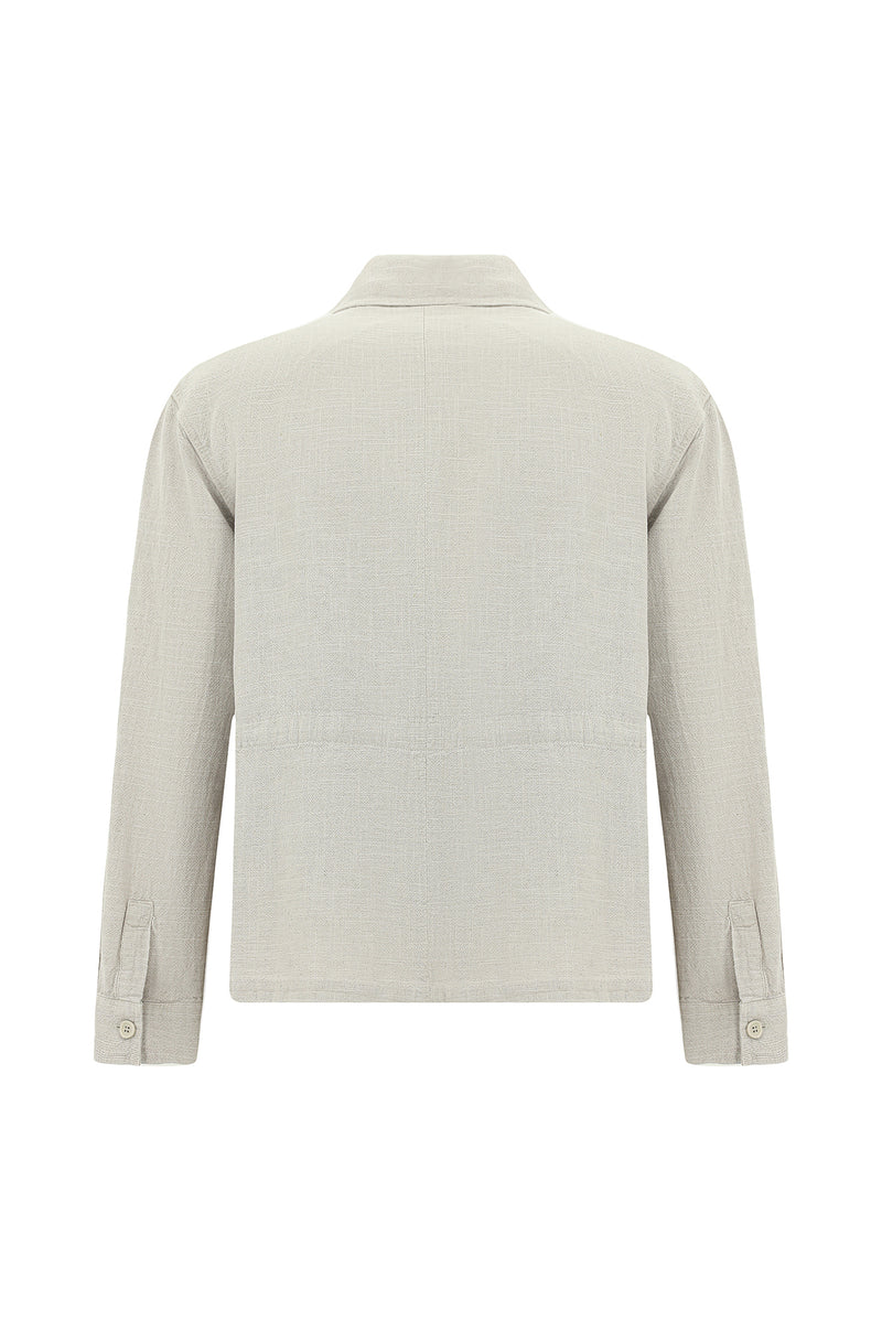 Açık Bej Mevsimlik Spor Pamuklu Keten Mont