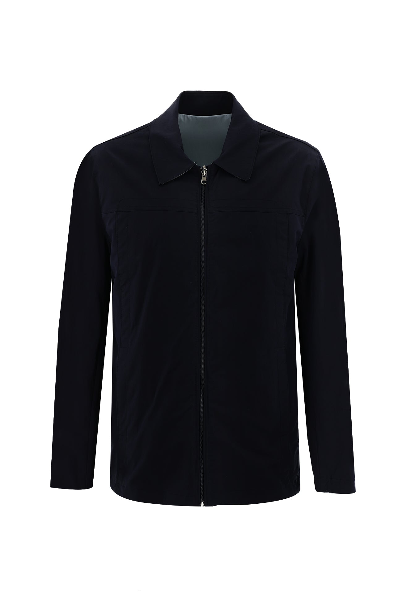 Orta Lacivert Slim Fit Dar Kesim Mevsimlik Çift Tarafl? Mont-Abdullah Ki??l?