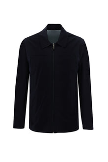 Orta Lacivert Slim Fit Dar Kesim Mevsimlik Çift Tarafl? Mont-Abdullah Ki??l?