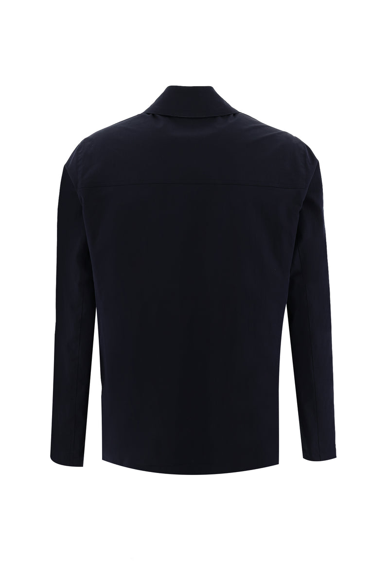 Orta Lacivert Slim Fit Dar Kesim Mevsimlik Çift Taraflı Mont