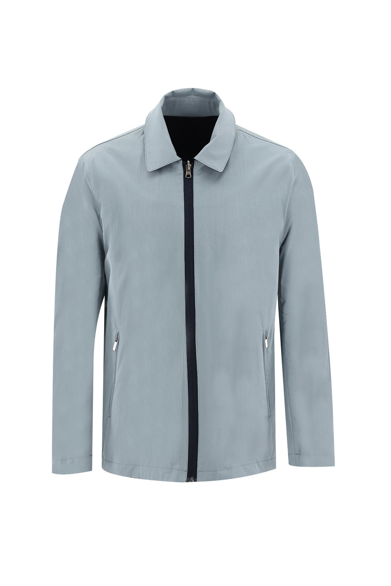 Orta Lacivert Slim Fit Dar Kesim Mevsimlik Çift Taraflı Mont