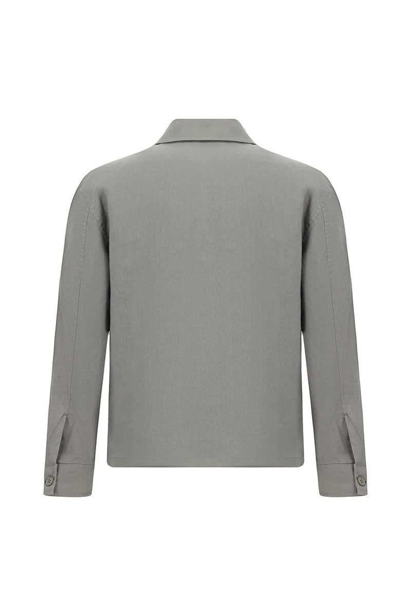 Orta Füme Slim Fit Dar Kesim Mevsimlik Spor Keten Mont