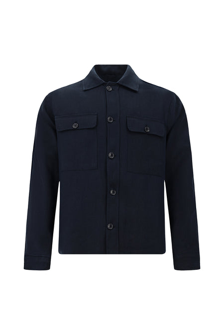 Koyu Lacivert Slim Fit Dar Kesim Mevsimlik Spor Keten Mont