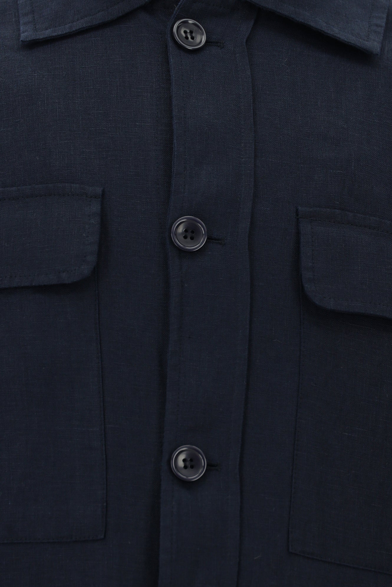 Koyu Lacivert Slim Fit Dar Kesim Mevsimlik Spor Keten Mont