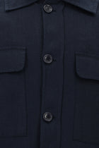 Koyu Lacivert Slim Fit Dar Kesim Mevsimlik Spor Keten Mont