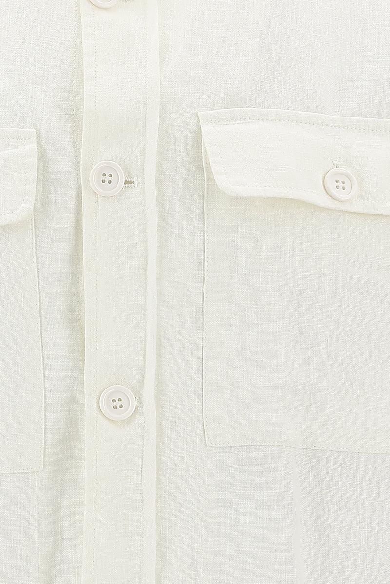 Beyaz Slim Fit Dar Kesim Mevsimlik Spor Keten Mont