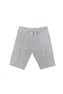 Açık Lacivert Regular Fit Keten Bermuda Şort