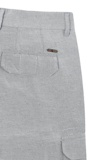 Açık Lacivert Regular Fit Keten Bermuda Şort