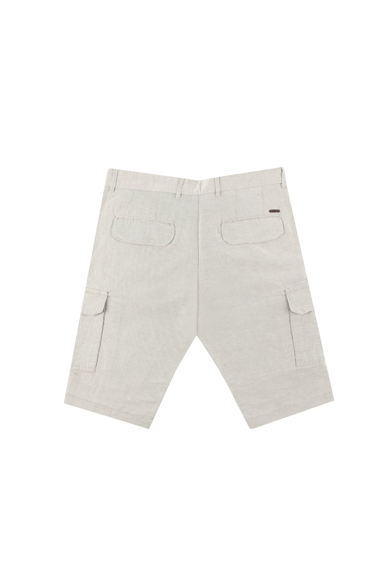 Açık Kahve  Regular Fit Keten Bermuda Şort