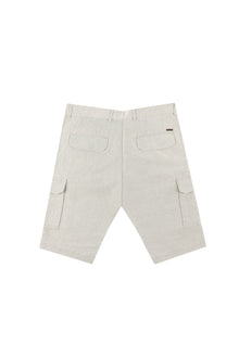 Açık Kahve  Regular Fit Keten Bermuda Şort