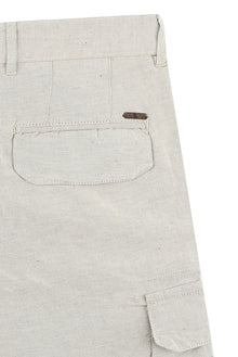 Açık Kahve  Regular Fit Keten Bermuda Şort