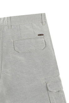 Ya? Ye?ili-Olive 6 Drop Regular Fit Standart Kesim Bermuda Keten ?ort-Abdullah Ki??l?
