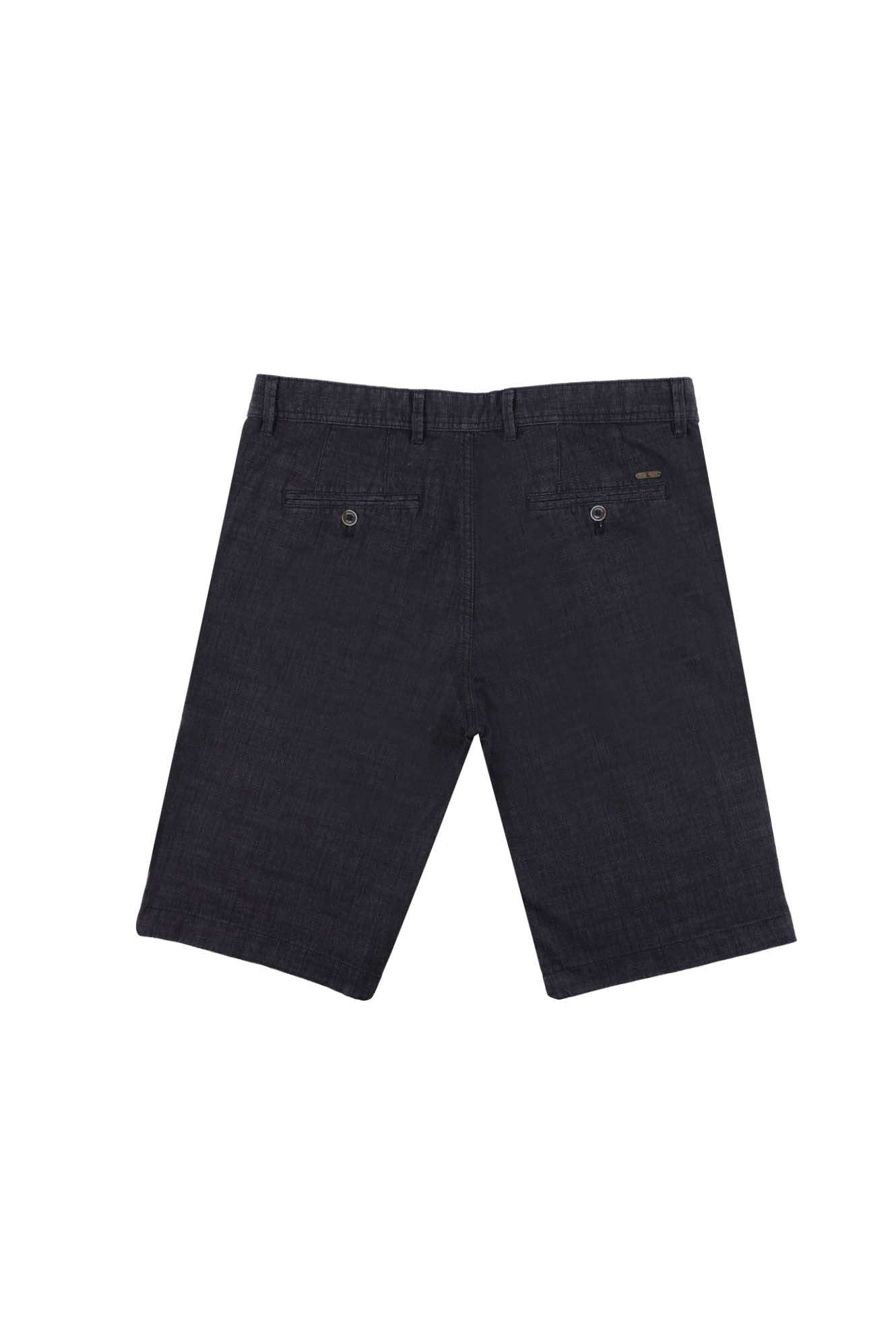 Siyah Relaxed Fit Rahat Kesim Bermuda Şort