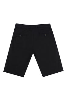 Siyah Regular Fit Pamuklu Bermuda Şort
