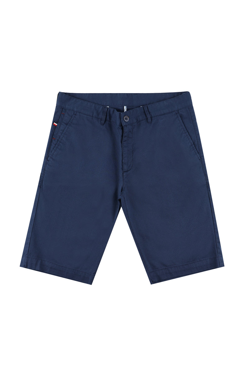 Orta Lacivert Regular Fit Pamuklu Bermuda Şort