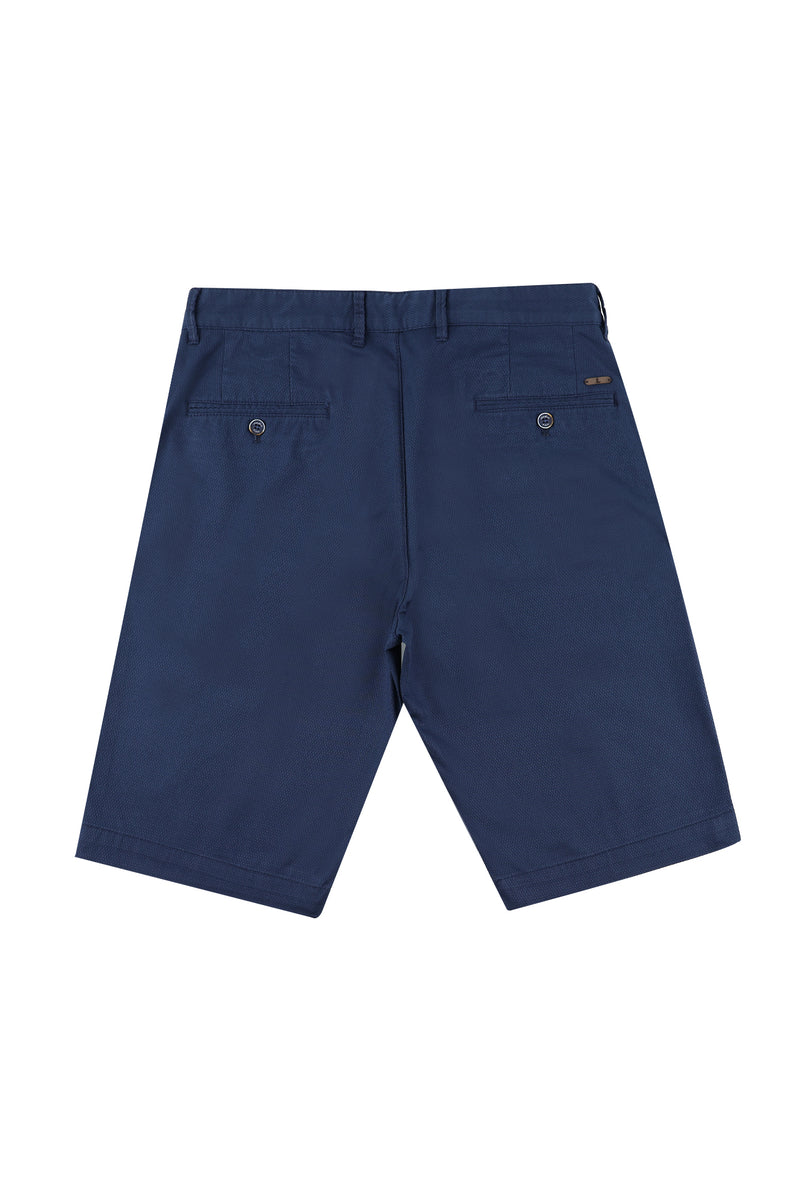 Orta Lacivert Regular Fit Pamuklu Bermuda Şort