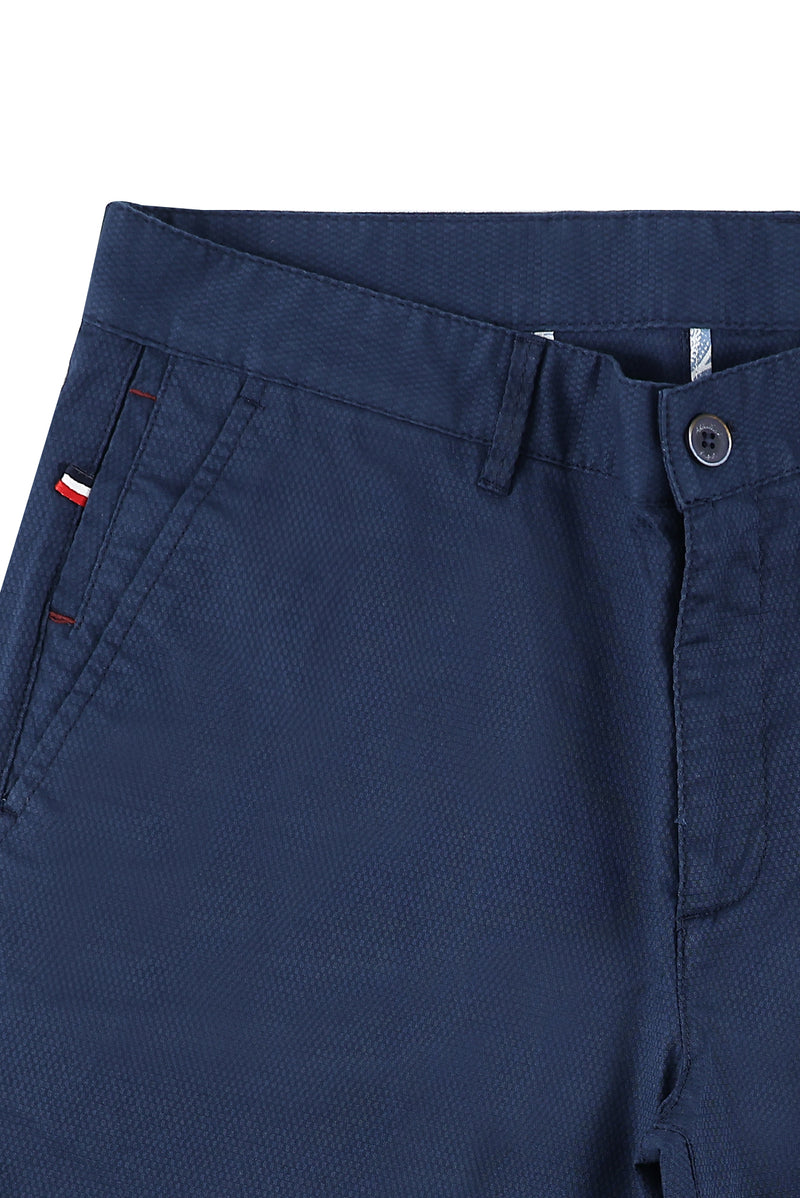 Orta Lacivert Regular Fit Pamuklu Bermuda Şort