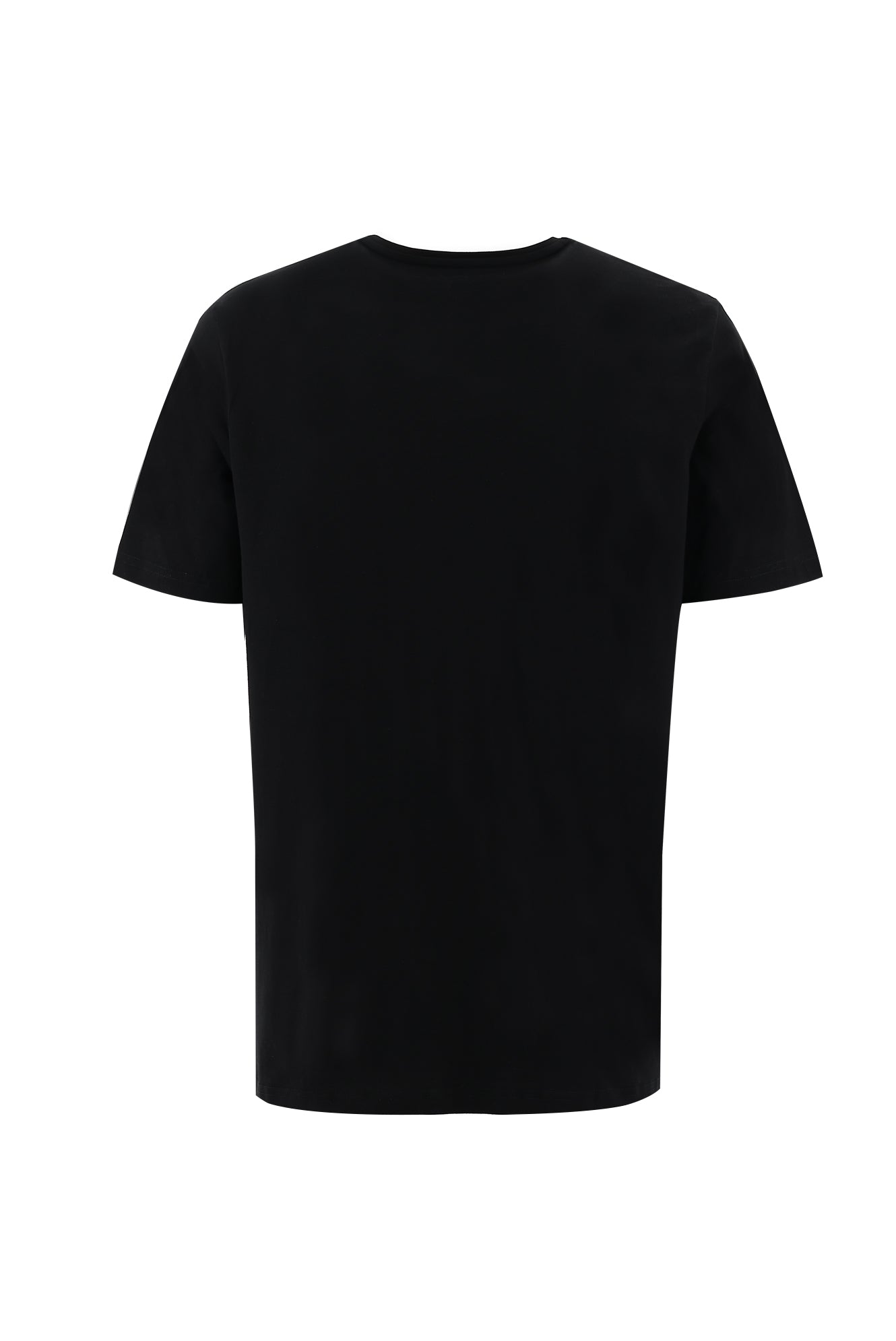 Siyah Bisiklet Yaka Regular Fit Bask?l? T-shirt-Abdullah Ki??l?
