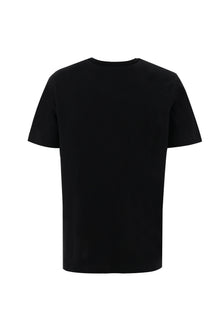 Siyah Bisiklet Yaka Regular Fit Bask?l? T-shirt-Abdullah Ki??l?