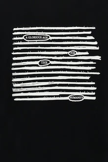 Siyah Bisiklet Yaka Regular Fit Bask?l? T-shirt-Abdullah Ki??l?