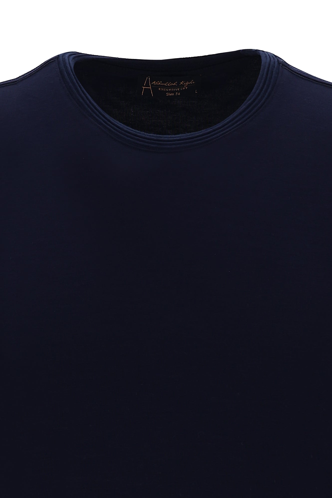 Siyah Lacivert Bisiklet Yaka Slim Fit Dar Kesim T-shirt