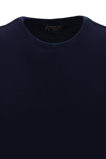 Siyah Lacivert Bisiklet Yaka Slim Fit Dar Kesim T-shirt