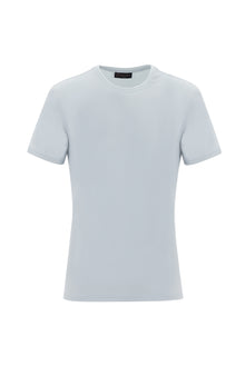 Açık Mavi Bisiklet Yaka Slim Fit Dar Kesim T-shirt