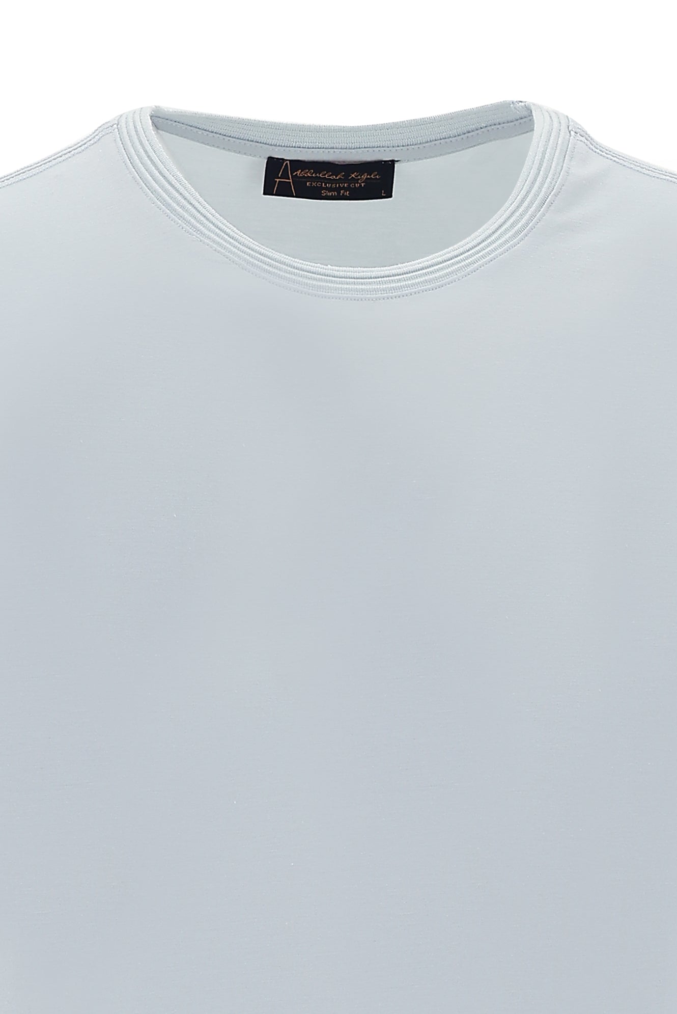 Açık Mavi Bisiklet Yaka Slim Fit Dar Kesim T-shirt